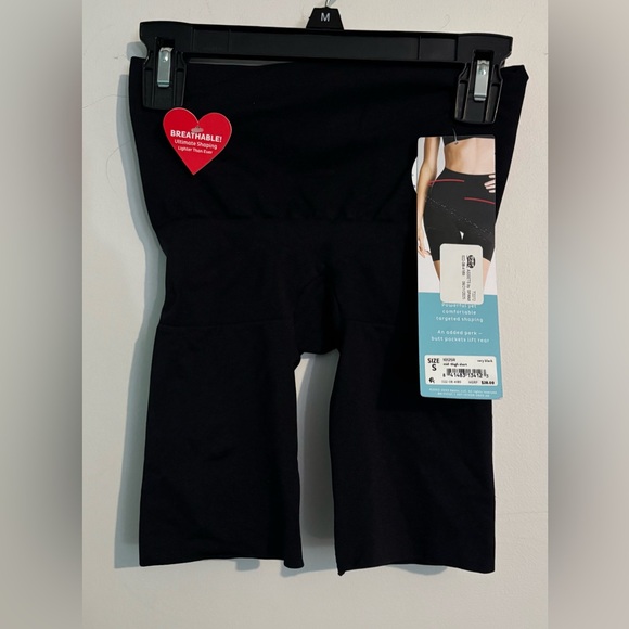 Assets By Spanx Other - NWT Assets by Spanx Mid Thigh Short‎ Very Black Shapewear Breathable Sz Small